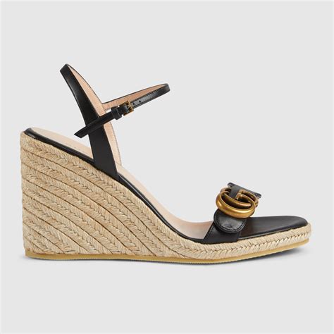 gucci leather platform espadrille.